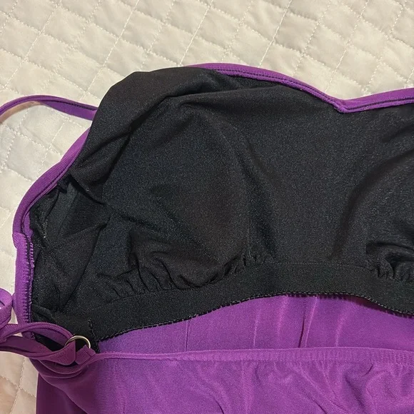 Magicsuit Justina Blouson Tankini Top in Amethyst Purple SZ 10 VGUC - Picture 5 of 8